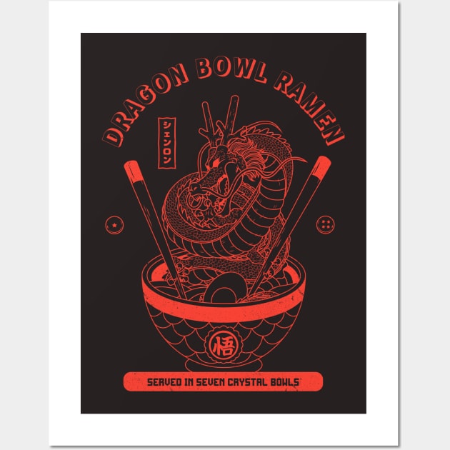 Dragon bowl ramen Wall Art by redwane